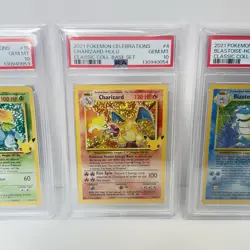 PSA 10 GEM MINT Charizard Venusaur Blastoise Pokemon Celebrations Sequential Set - Image 3