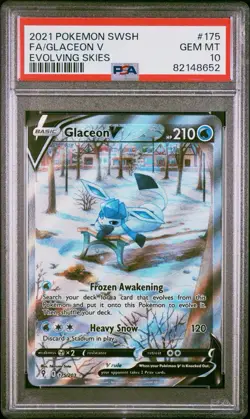 Pokemon Glaceon V Evolving Skies Full Alt Art #175 PSA 10 Gem Mint - Image 1