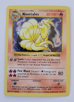 Pokemon TCG Ninetales Holo Rare Shadowless 12/102 - Image 1