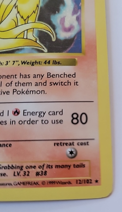 Pokemon TCG Ninetales Holo Rare Shadowless 12/102 - Image 5