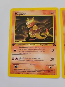 Pokemon: Magmar 1st Edition #39/62 Fossil 1999 Vintage WOTC - LP / MP - J22 - Image 2
