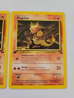 Pokemon: Magmar 1st Edition #39/62 Fossil 1999 Vintage WOTC - LP / MP - J22 - Image 3
