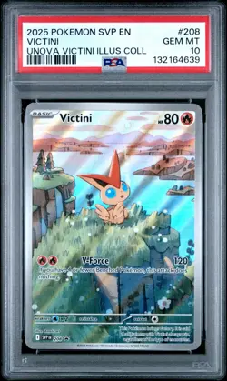 [PSA 10] Victini Unova Collection Black Star Promo #208 Pokemon English - Image 1