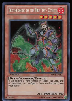 Brotherhood of the Fire Fist - Coyote LTGY-EN082 Secret Rare 1st Edition Yugioh - Image 1