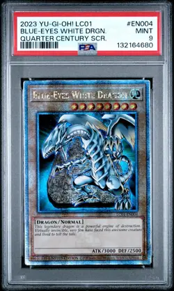 [PSA 9] Blue-Eyes White Dragon Quarter Century Rare LC01-EN004 Yu-Gi-Oh - Image 1