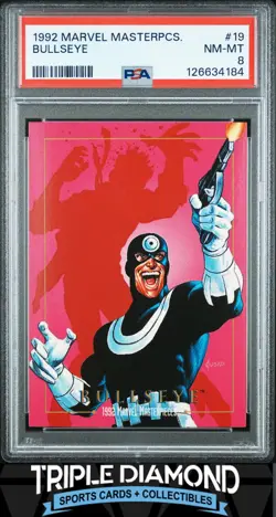 1992 SkyBox Marvel Masterpieces #19 Bullseye PSA 8 NM-MT F592 - Image 1