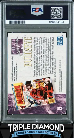 1992 SkyBox Marvel Masterpieces #19 Bullseye PSA 8 NM-MT F592 - Image 2