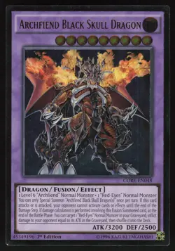 Archfiend Black Skull Dragon CORE-EN048 1st Edition Ultimate Rare Yu-Gi-Oh - Image 1