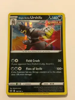 Pokemon Card Chilling Reign Holographic Bleed Error Urshifu 108/198 NM - Image 2