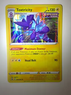 Pokemon Card Fusion Strike Holographic Bleed Error Toxtricity 108/264 NM - Image 1
