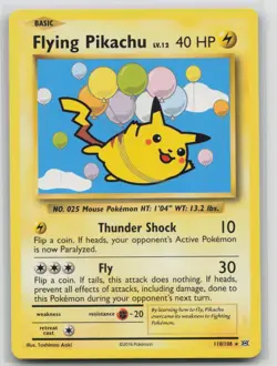 Pokemon Card Flying Pikachu Secret Rare XY - Evolutions 110/108 - Image 1
