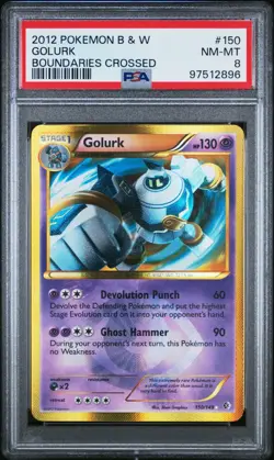 Pokemon Golurk 150/149 PSA 8 NM-MT BW Boundaries Crossed Shiny Secret Rare 2012 - Image 1