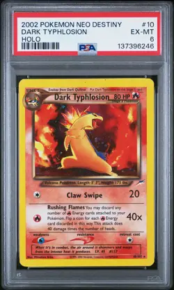 2002 POKEMON NEO DESTINY #10 DARK TYPHLOSION-HOLO PSA 6 - Image 1