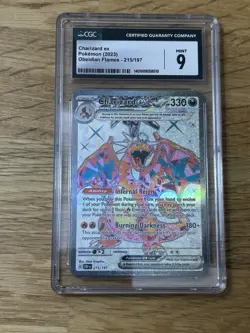 Charizard ex 215/197 SV03: Obsidian Flames Holo Pokemon CGC 9 Graded - Image 1