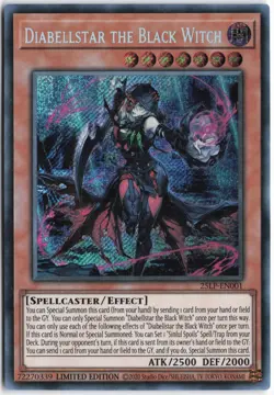 Yugioh - Diabellstar the Black Witch 25LP-EN001 Limited - Limited Pack World Cha - Image 1