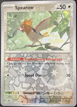 Spearow 021/165 Sv: Scarlet & Violet 151 Reverse Holo - Pokemon Card - Image 1