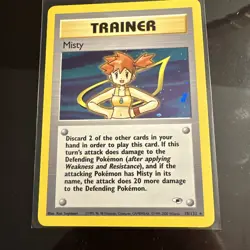 Pokemon Misty 18/132 Gym Heroes Holo Trainer Card - LP - Image 3