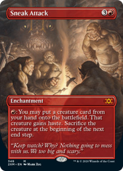 Sneak Attack - Borderless Double Masters Magic mtg Light Play, English x1 - Image 1