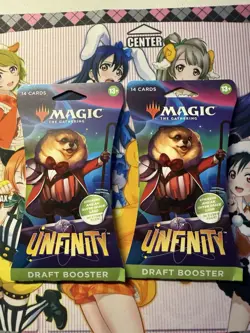 Magic The Gathering Unfinity Sleeved Draft Booster Pack Lot Of 2 Sealed - Image 1