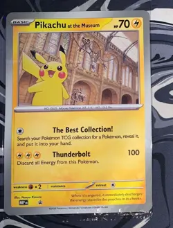 Pikachu At The Museum Jumbo Pokemon Promo Card -Natural History Museum - In Hand - Image 1