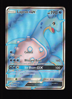 Pokemon TCG: Sun & Moon Base Set Lapras GX 139/149 Full Art Ultra Rare MP - Image 1