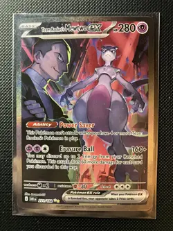 2025 Pokemon Scarlet & Violet Destined Rivals Team Rocket's Mewtwo EX #231/182 - Image 1