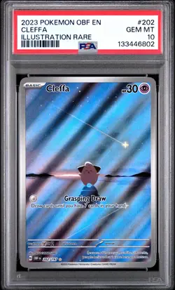 2023 POKEMON OBF EN-OBSIDIAN FLAMES ILLUSTRATION RARE #202 CLEFFA PSA 10 - Image 1