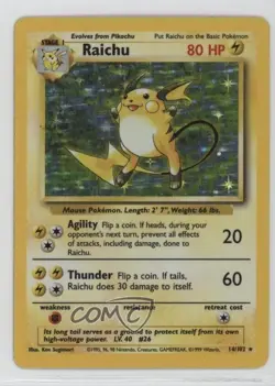 Raichu Holo Pokemon Base Set #14 1999 - Image 1