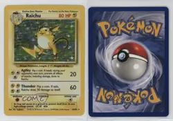Raichu Holo Pokemon Base Set #14 1999 - Image 3