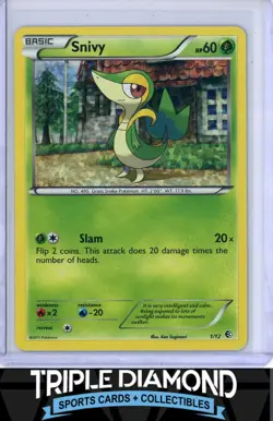 2011 Pokemon McDonald's Promo #1/12 Snivy Holo F654 - Image 1