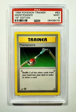 Pokemon Maintenance 1st Edition Base Non Holo Psa 9 #83 - Image 1