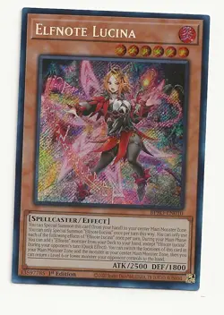 Yu-Gi-Oh! Burst Protocol Elfnote Lucina BPRO-EN010 1st Edition Secret Rare - Image 1