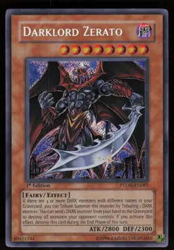 Darklord Zerato PTDN-EN081 Secret Rare 1st Edition Yu-Gi-Oh - Image 1