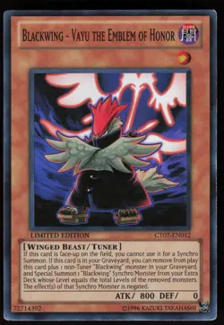 Blackwing - Vayu the Emblem of Honor CT07-EN012 Super Rare Yu-Gi-Oh - Image 1