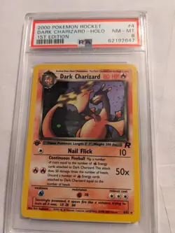 Dark Charizard 1st Edition Holo Card 4/82 PSA 8 - Image 1