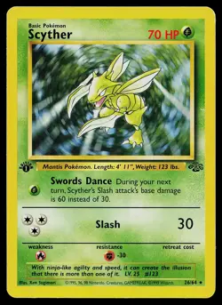 Pokemon Card Scyther 26/64 Jungle 1st Edition - Image 1
