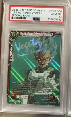 2018 DBS CARD GAME FR U7 SYN PRINCE VEGETA SPECIAL RARE #TB1-004 GEM MT PSA 10 - Image 1