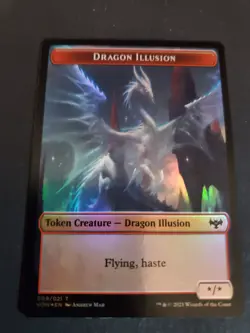 Blood (017) Dragon Illusion (009) Foil Token Innistrad: Crimson Vow VOW MTG - Image 2