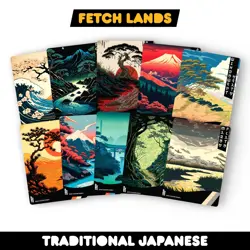 Traditional Japanese Fetch Lands Bundle - Set of 10 Playtest for Magic Commander - Image 1