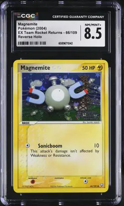 CGC 8.5 Magnemite EX Team Rocket Returns 66/109 Reverse Holo Stamped Pokemon - Image 1