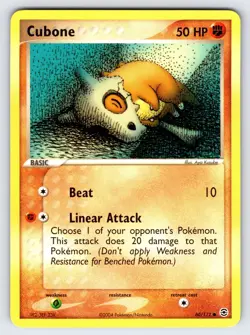 Cubone 60/112 2004 EX FireRed & LeafGreen Pokemon Card TCG Nintendo - Nm - Image 1
