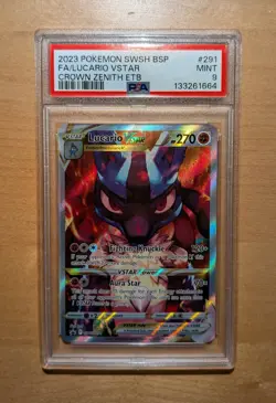 Pokemon Crown Zenith - LUCARIO VSTAR - BLACK STAR PROMO - PSA 9 - Image 1
