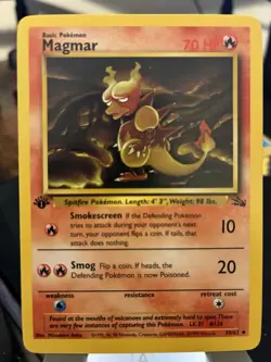 Pokemon Magmar Fossil 39/62 Regular 1st Edition Uncommon Vintage 1999 - Image 1