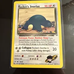Rockets Snorlax 33/132 Pokemon TCG Gym Heroes Non Holo Rare Near Mint - Image 3