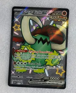 Great Tusk ex SVP072 Black Star Promo Shiny Full Art Pokemon TCG - Image 1