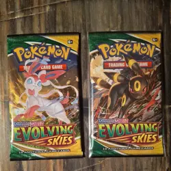 Nintendo Pokemon TCG Sword & Shield Evolving Skies Booster Pack set of 2 - Image 1