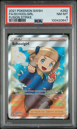 Schoolgirl 262/264 - Pokemon TCG Full Art Ultra Rare Fusion Strike PSA NM-MT 8 - Image 1