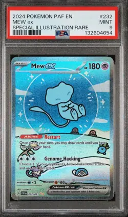 Pokemon Mew ex Paldean Fates Special Illustration Rare #232 PSA 9 Mint - Image 1
