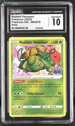 Radiant Venusaur *CGC 10* Holo Rare *Pokemon Go* #4 *2022* Pokemon - Image 1