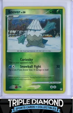 2007 Pokemon Mysterious Treasures #101/123 Snover Reverse Holo F662 - Image 1